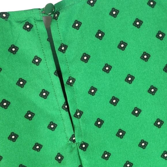 Merona women's green floral cap sleeves careerwear Blouse - Picture 8 of 11